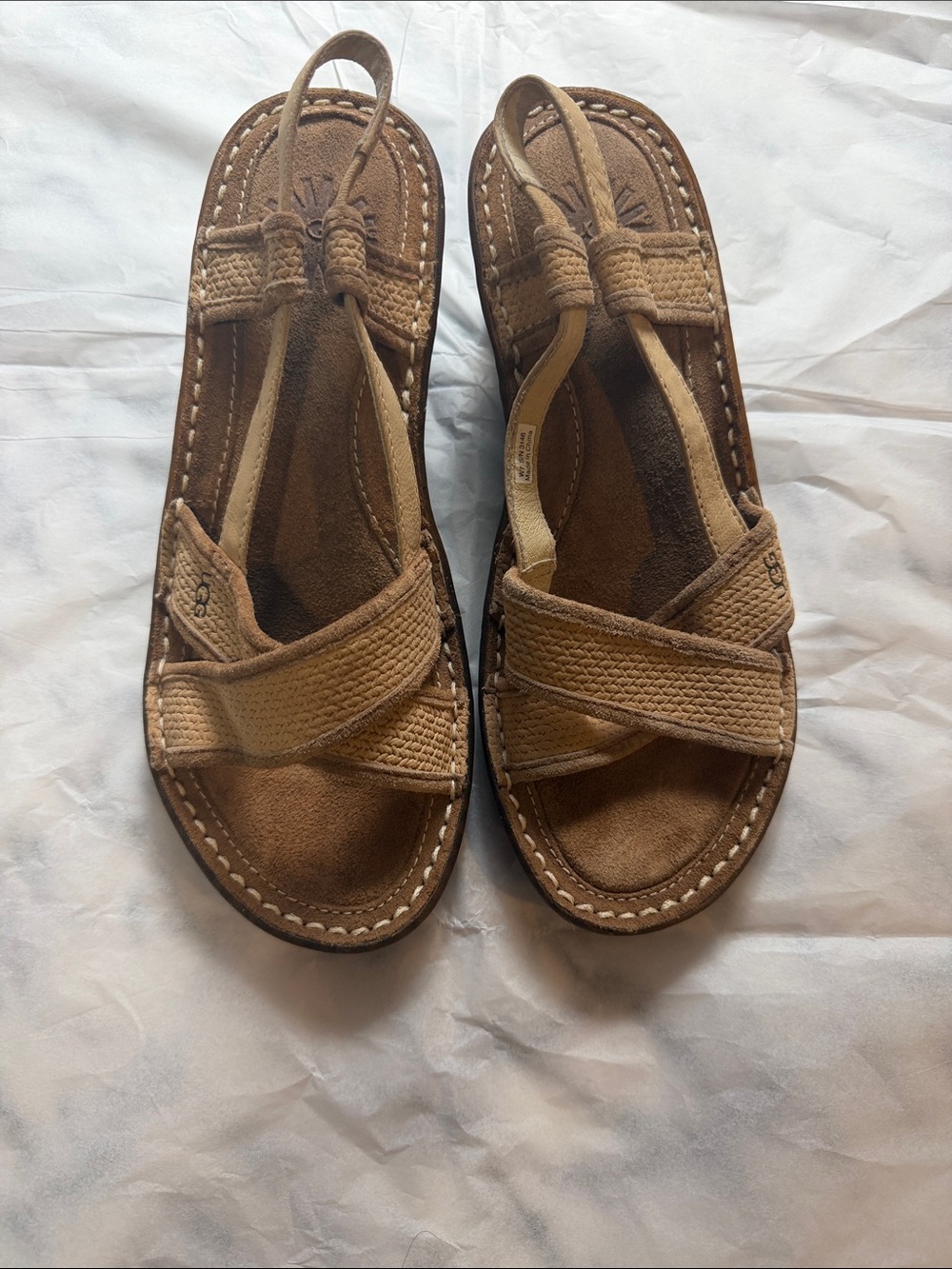 Ugg Australia MAYLEY 3146 Brown Suede Sz 7, Wedge Sandals Singback